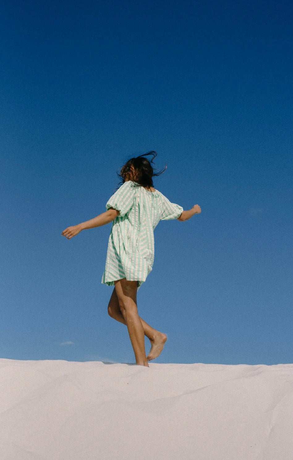 CHLOE DRESS - Seafoam Stripe