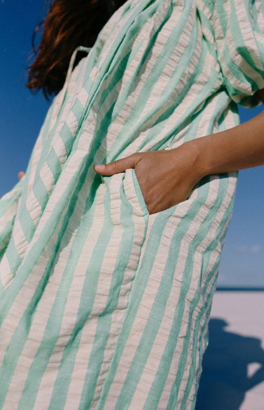 CHLOE DRESS - Seafoam Stripe