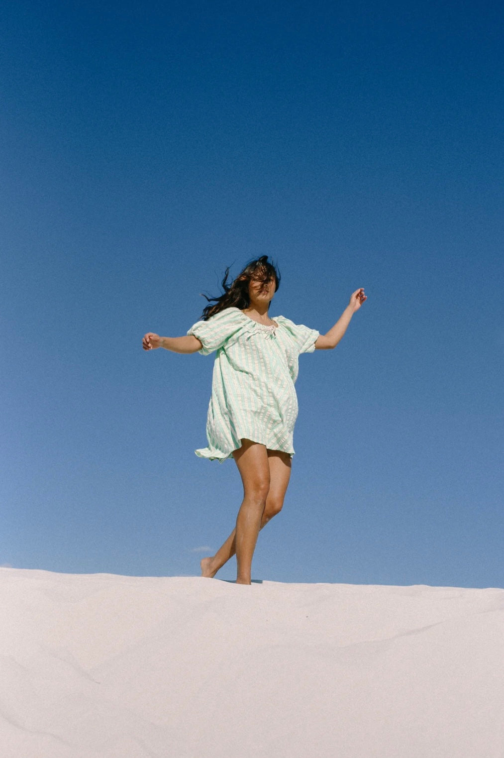 CHLOE DRESS - Seafoam Stripe