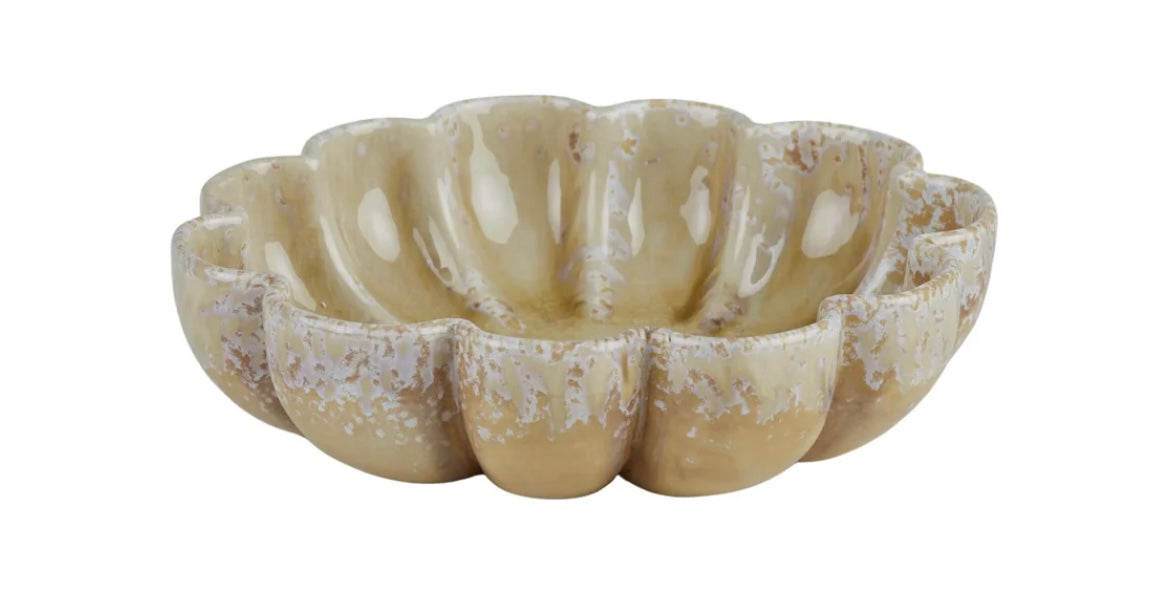 SCALLOPED CERAMIC BOWL - 21x5.5cm