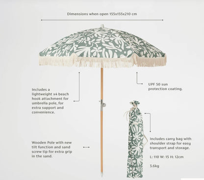 LUXE BEACH UMBRELLA- The Vacay Olive