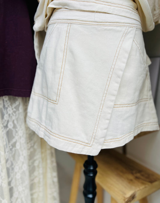 EBBY + I - Denim Skort Cream