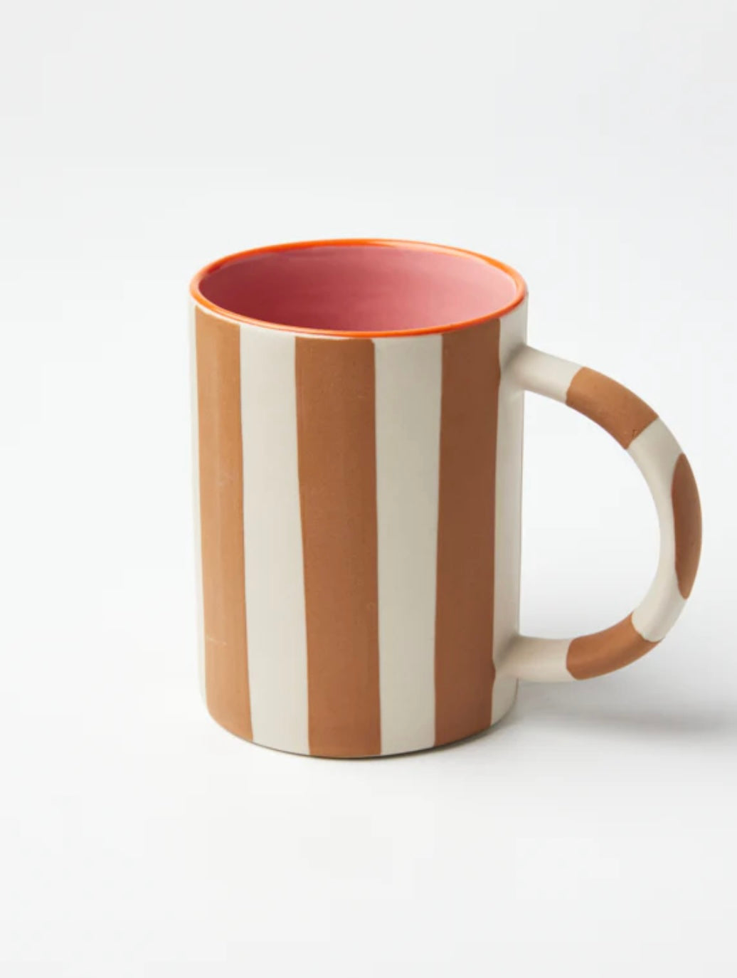 HAPPY STRIPE MUG - Tan