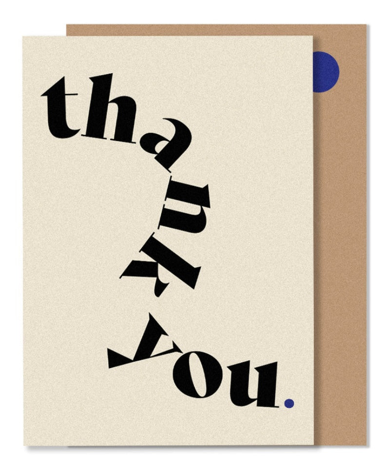 THANK YOU- Beige & Black Card