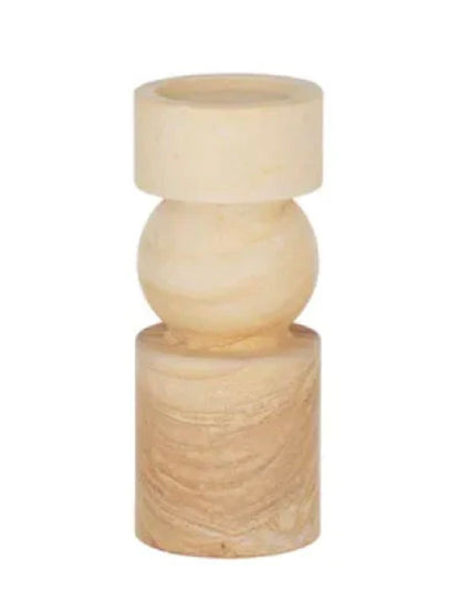 Uma - Sandstone 23cm Candlestick Holder