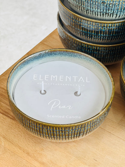 ELEMENTAL CANDLE - Pear scented candle ceramic pot