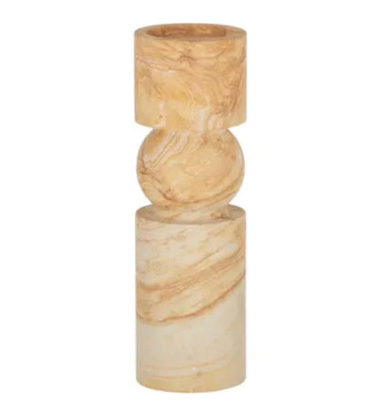 Uma - Sandstone 30cm Candlestick Holder